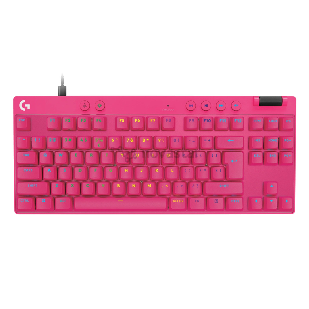 Klaviatūra Logitech Pro X TKL Rapid, US, rožinė