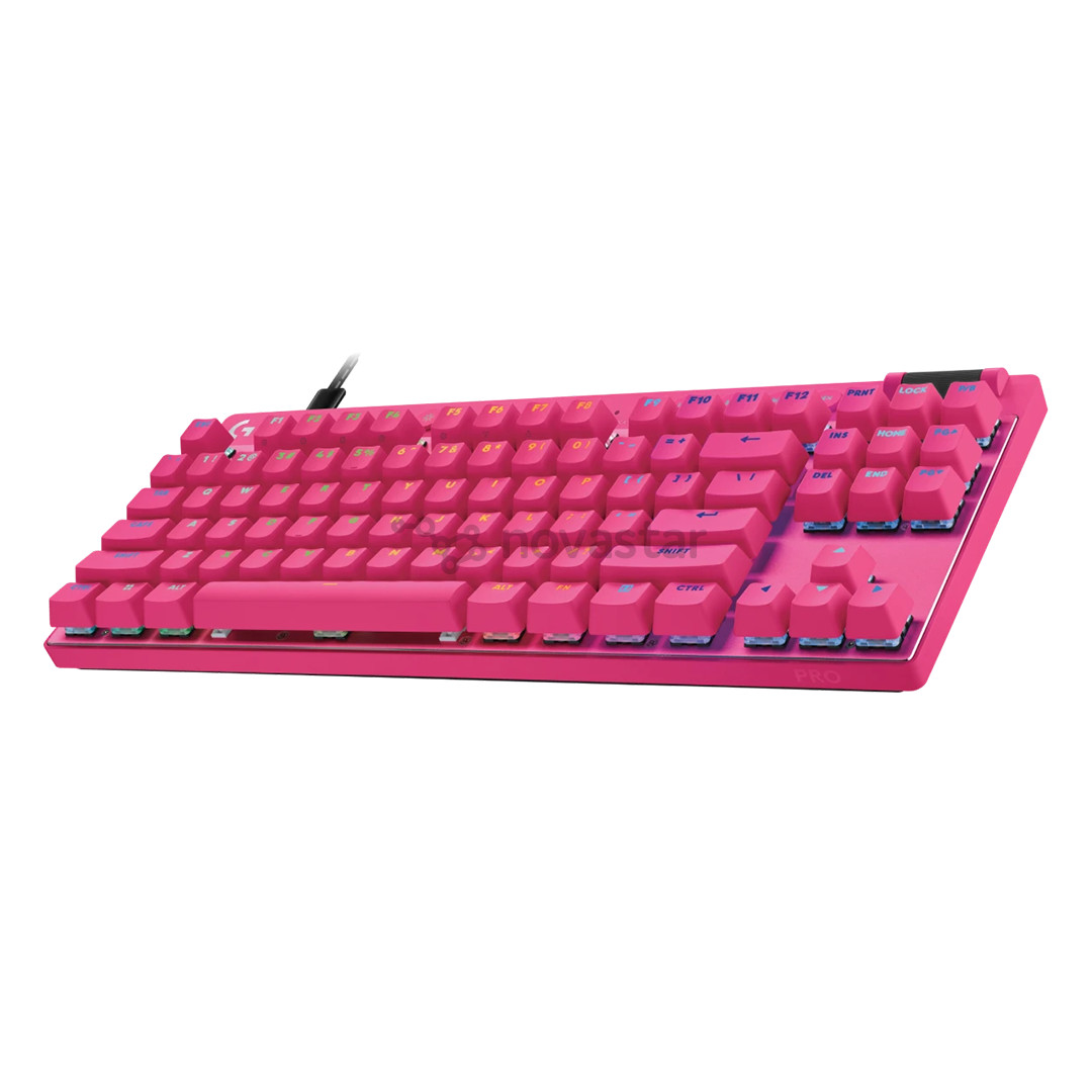 Klaviatūra Logitech Pro X TKL Rapid, US, rožinė