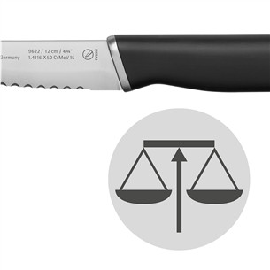 Universalus peilis WMF Kineo, 12 cm, juodas/nerūdijančio plieno