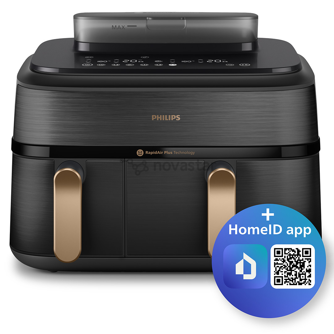 Karšto oro gruzdintuvė Philips 5000 Series Dual Basket, 2750 W, 9 L, juoda