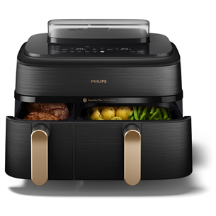 Karšto oro gruzdintuvė Philips 5000 Series Dual Basket, 2750 W, 9 L, juoda