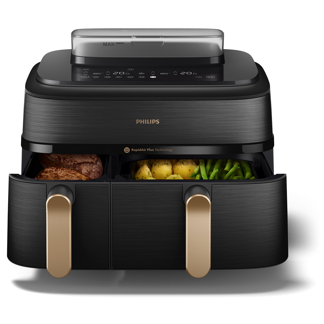 Karšto oro gruzdintuvė Philips 5000 Series Dual Basket, 2750 W, 9 L, juoda