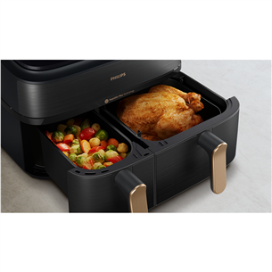 Karšto oro gruzdintuvė Philips 5000 Series Dual Basket, 2750 W, 9 L, juoda