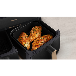 Karšto oro gruzdintuvė Philips 5000 Series Dual Basket, 2750 W, 9 L, juoda