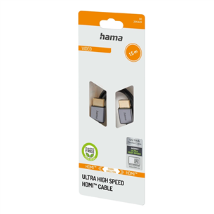 Kabelis Hama HDMI Cable, 2.1, 8K, 1,5 m, juodas