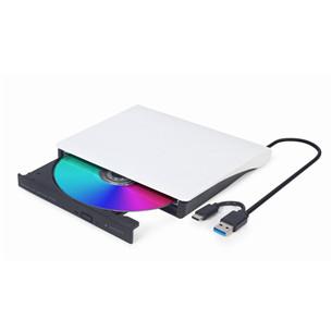 Gembird DVD-USB 03, черный/белый - Внешний читающий привод CD-DVD