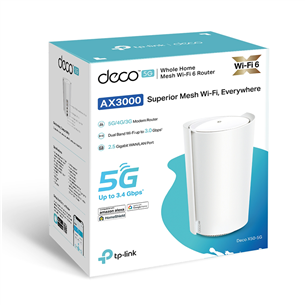 Wi-Fi maršrutizatorius TP-Link Deco X50-5G, baltas
