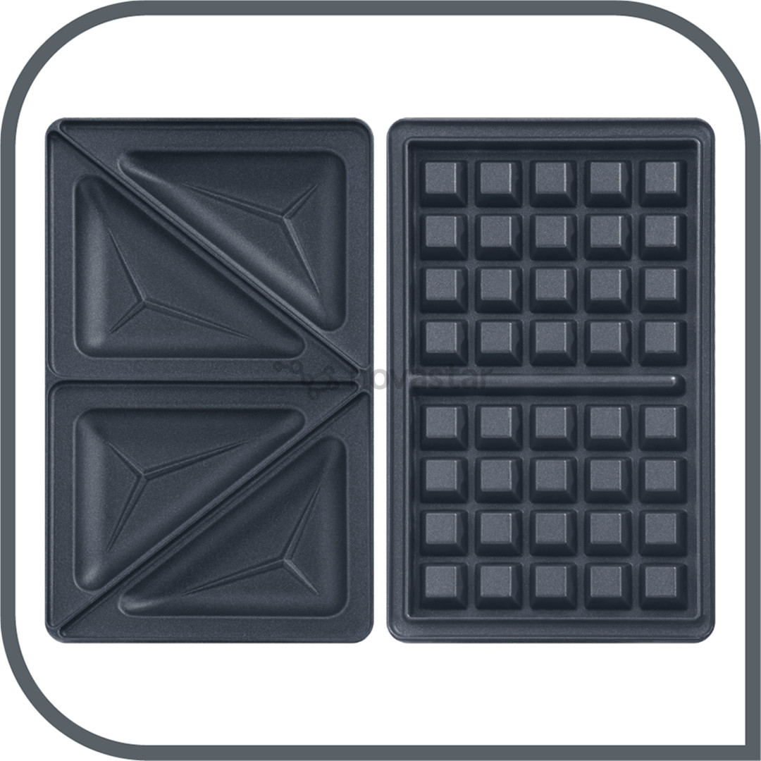 Tefal Snack Time, 700 W, black/inox - Sandwich and waffle maker