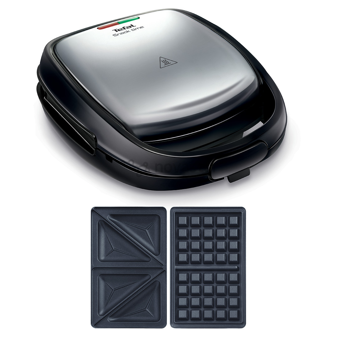 Tefal Snack Time, 700 W, black/inox - Sandwich and waffle maker
