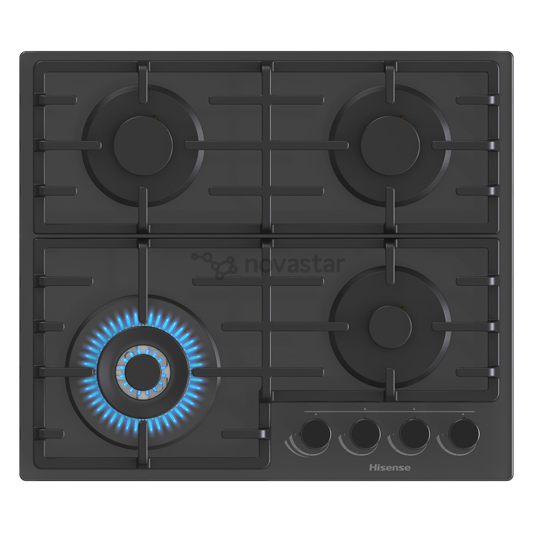 Hisense, width 60 cm, black - Built-in gas hob