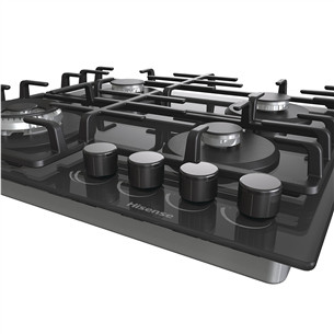Hisense, width 60 cm, black - Built-in gas hob