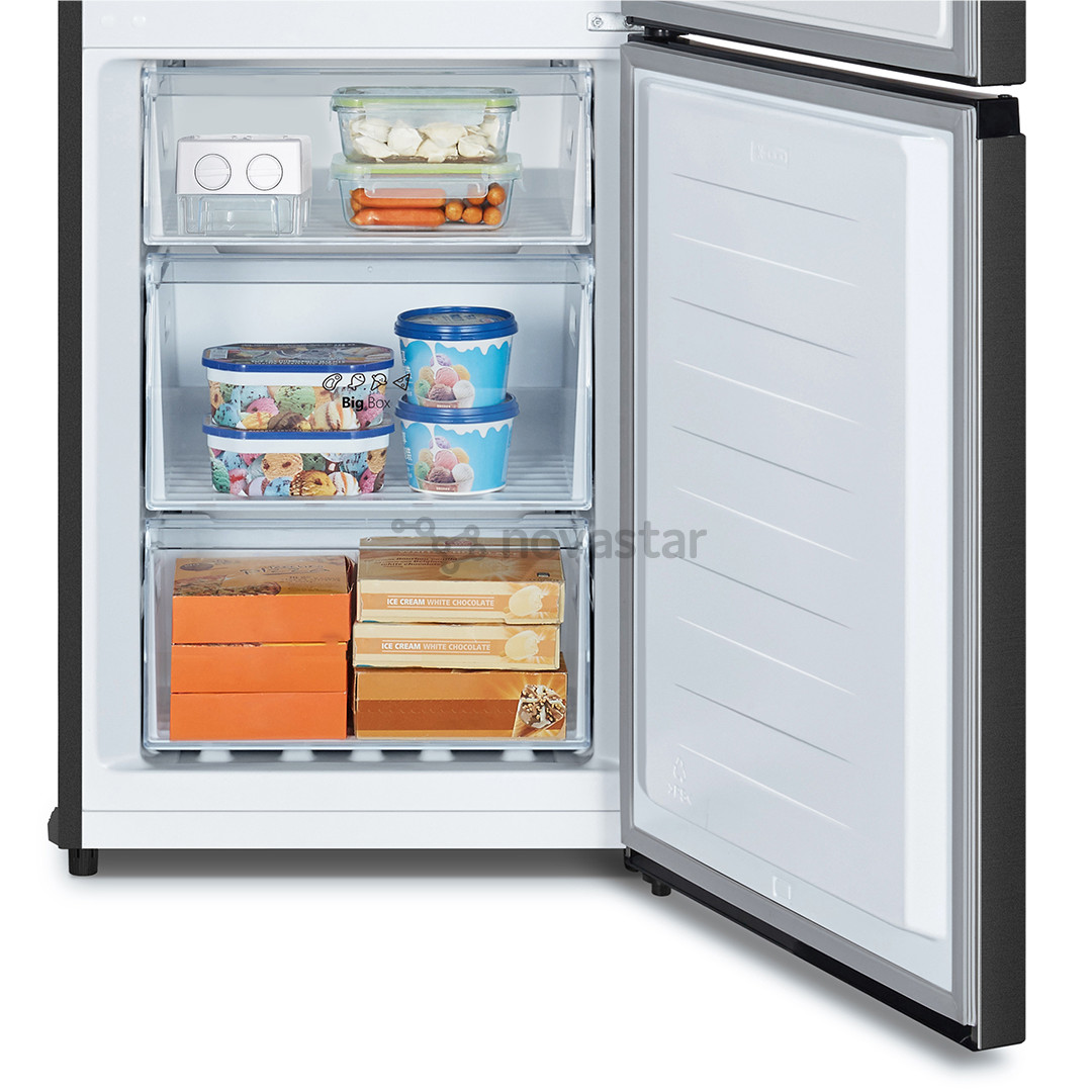 Šaldytuvas Hisense, NoFrost, 336 L, aukštis 202 cm, juodas