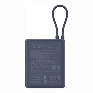 Išorinė baterija Xiaomi Power Bank, 33 W, 10000 mAh, integrated cable, mėlyna
