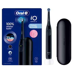 Elektrinis dantų šepetėlis Braun Oral-B iO2, kelioninis dėklas, juodas IO2NIGHTBLACKT