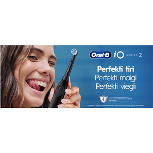 Elektrinis dantų šepetėlis Braun Oral-B iO2, kelioninis dėklas, juodas
