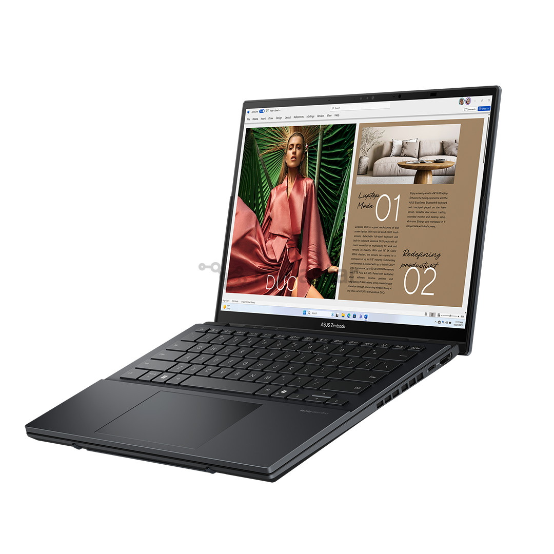Asus Zenbook Duo OLED, 14'', 3K, OLED, 120 Гц, Ultra 9, 32 ГБ, 2 ТБ, ENG, темно-серый - Ноутбук