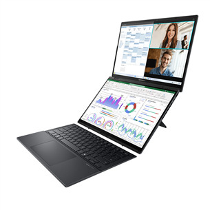 Asus Zenbook Duo OLED, 14'', 3K, OLED, 120 Гц, Ultra 9, 32 ГБ, 2 ТБ, ENG, темно-серый - Ноутбук