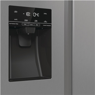 SBS šaldytuvas Hisense, NoFrost, 566 L, aukštis 179 cm, pilkas