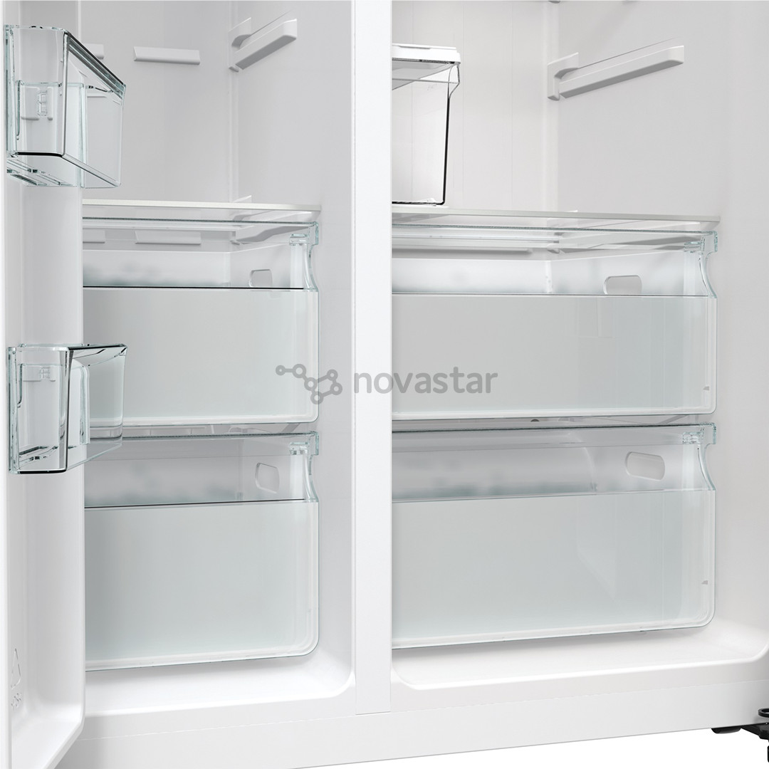 SBS šaldytuvas Hisense, NoFrost, 566 L, aukštis 179 cm, pilkas