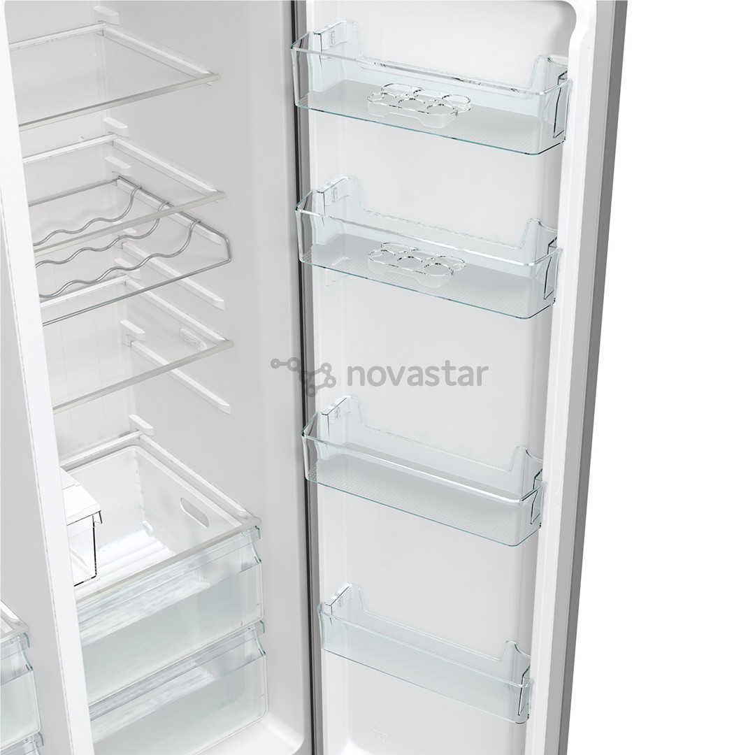 SBS šaldytuvas Hisense, NoFrost, 566 L, aukštis 179 cm, pilkas