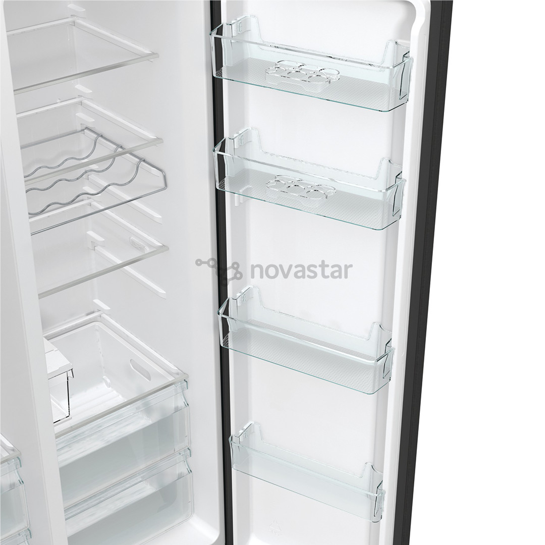 SBS šaldytuvas Hisense, NoFrost, 566 L, aukštis 179 cm, juodas