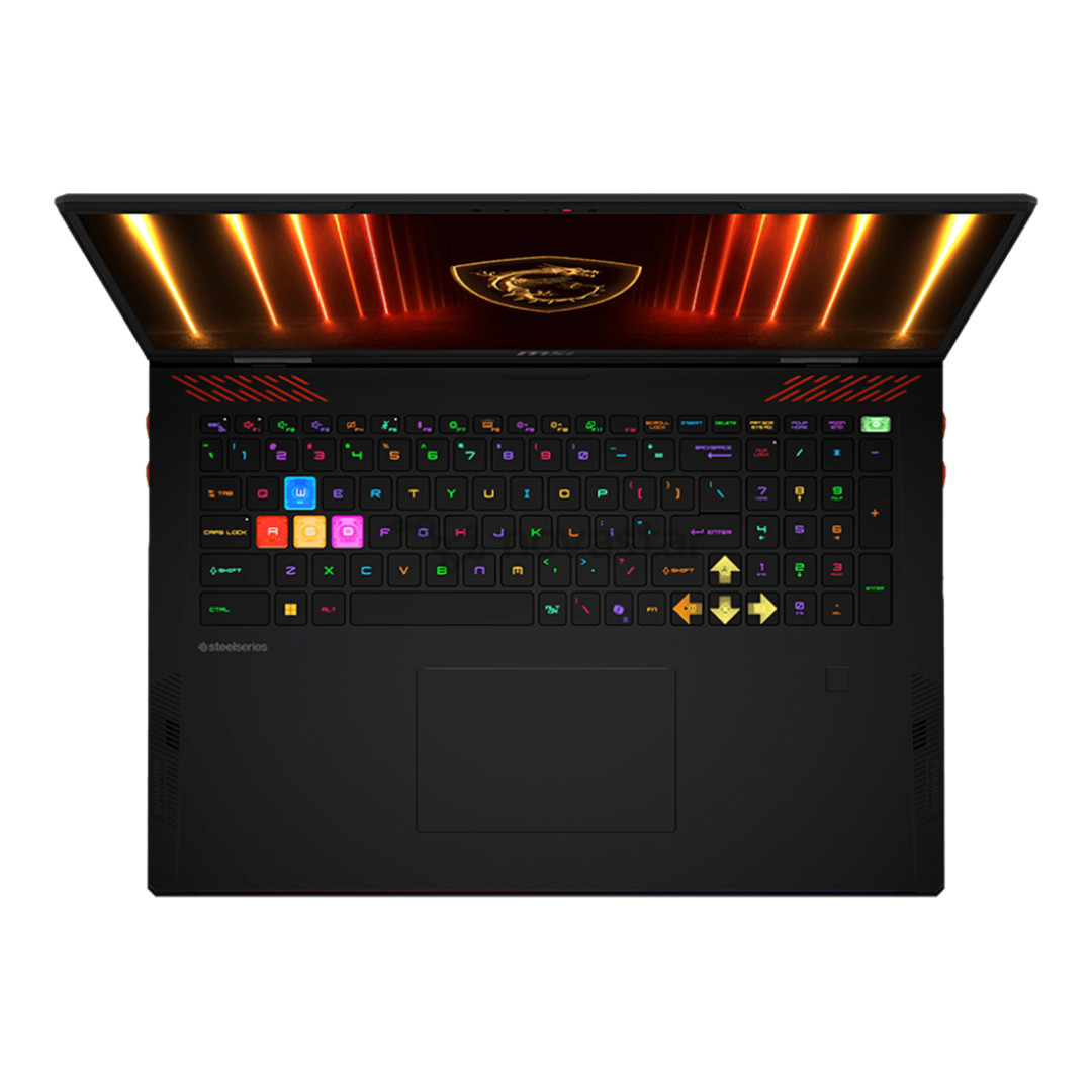 Nešiojamasis kompiuteris MSI Raider 18, 18'', UHD+, Mini-LED, 120 Hz, Ultra 9, 64 GB, 4 TB, RTX 5080, ENG, juodas
