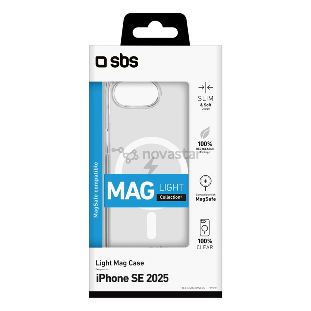 Dėklas SBS Light Mag Case, iPhone 16e, skaidrus