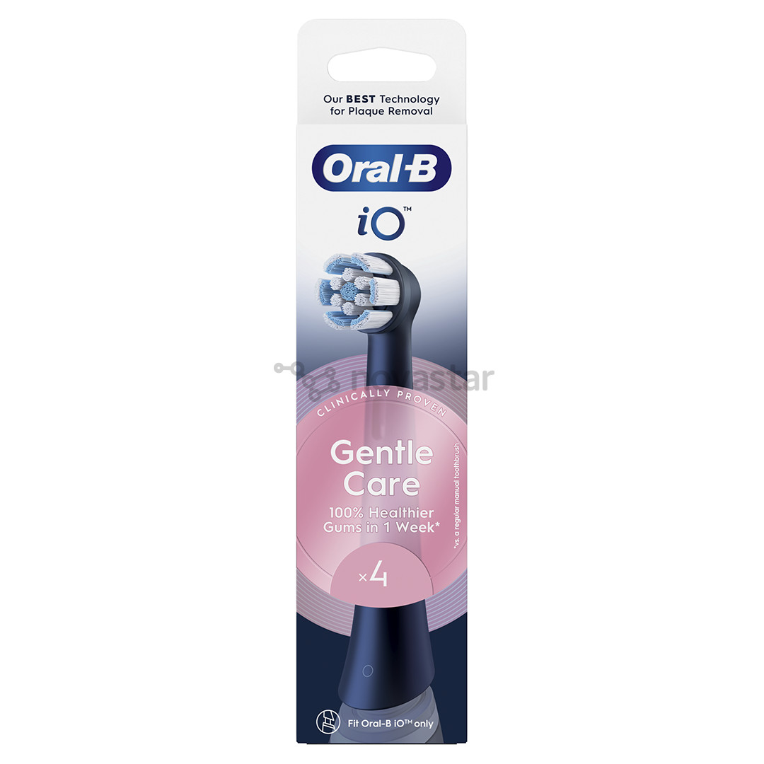 Dantų šepetėlių antgaliai Braun Oral-B iO Gentle Care, 4 vnt., juodi