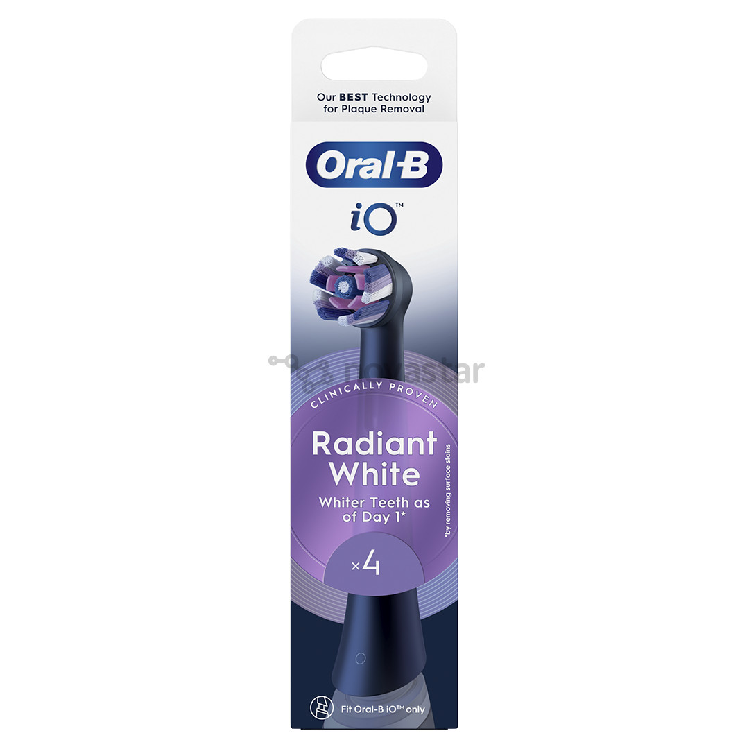 Dantų šepetėlių antgaliai Braun Oral-B Radiant White, 4 vnt., juodi