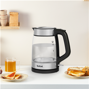 Tefal, 1.7 L, black - Glass kettle