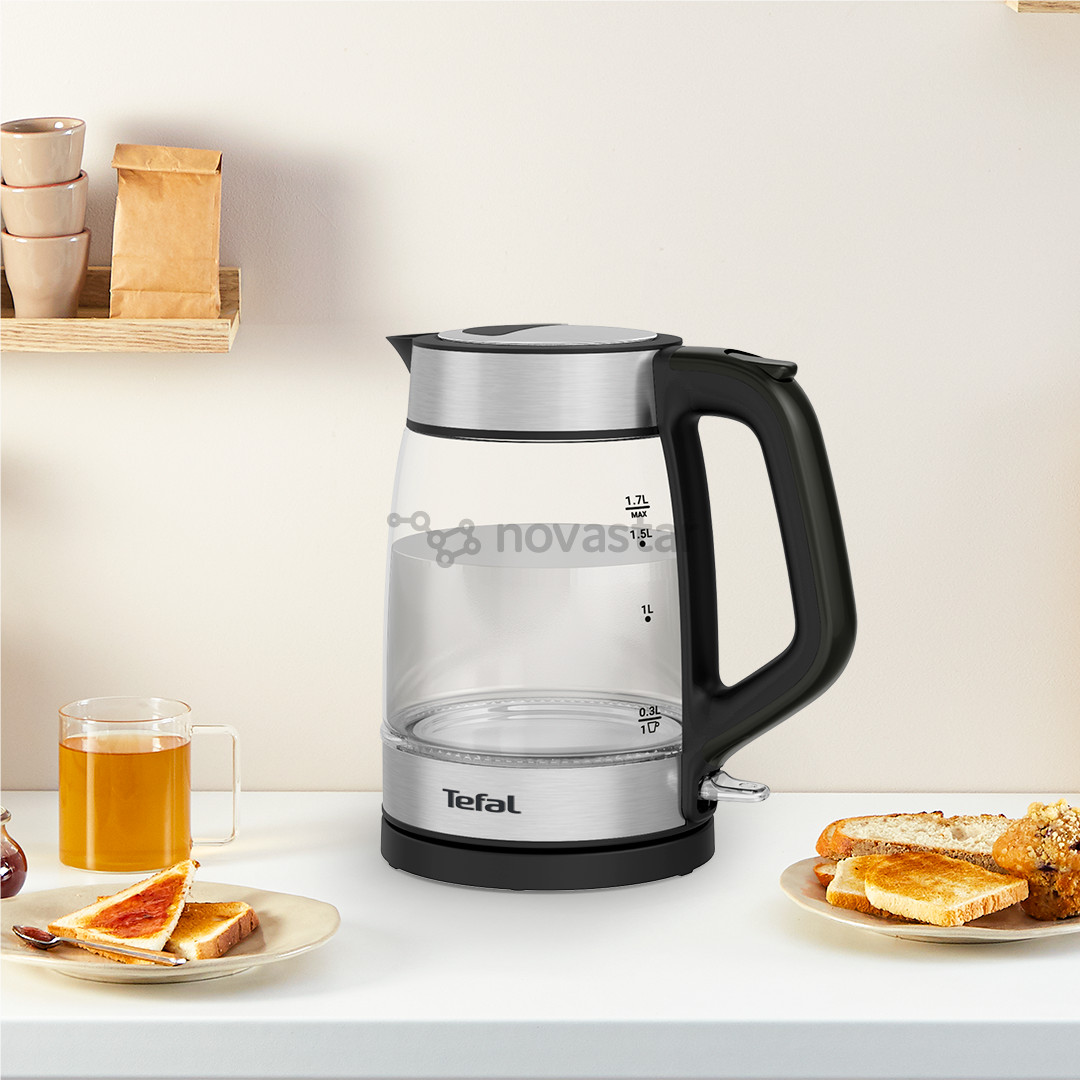 Tefal, 1.7 L, black - Glass kettle