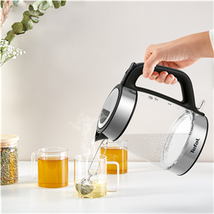 Tefal, 1.7 L, black - Glass kettle