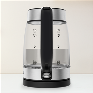 Tefal, 1.7 L, black - Glass kettle