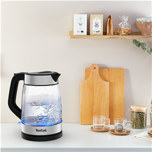 Tefal, 1.7 L, black - Glass kettle