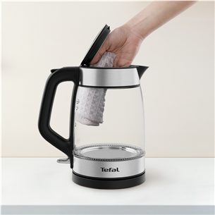 Tefal, 1.7 L, black - Glass kettle