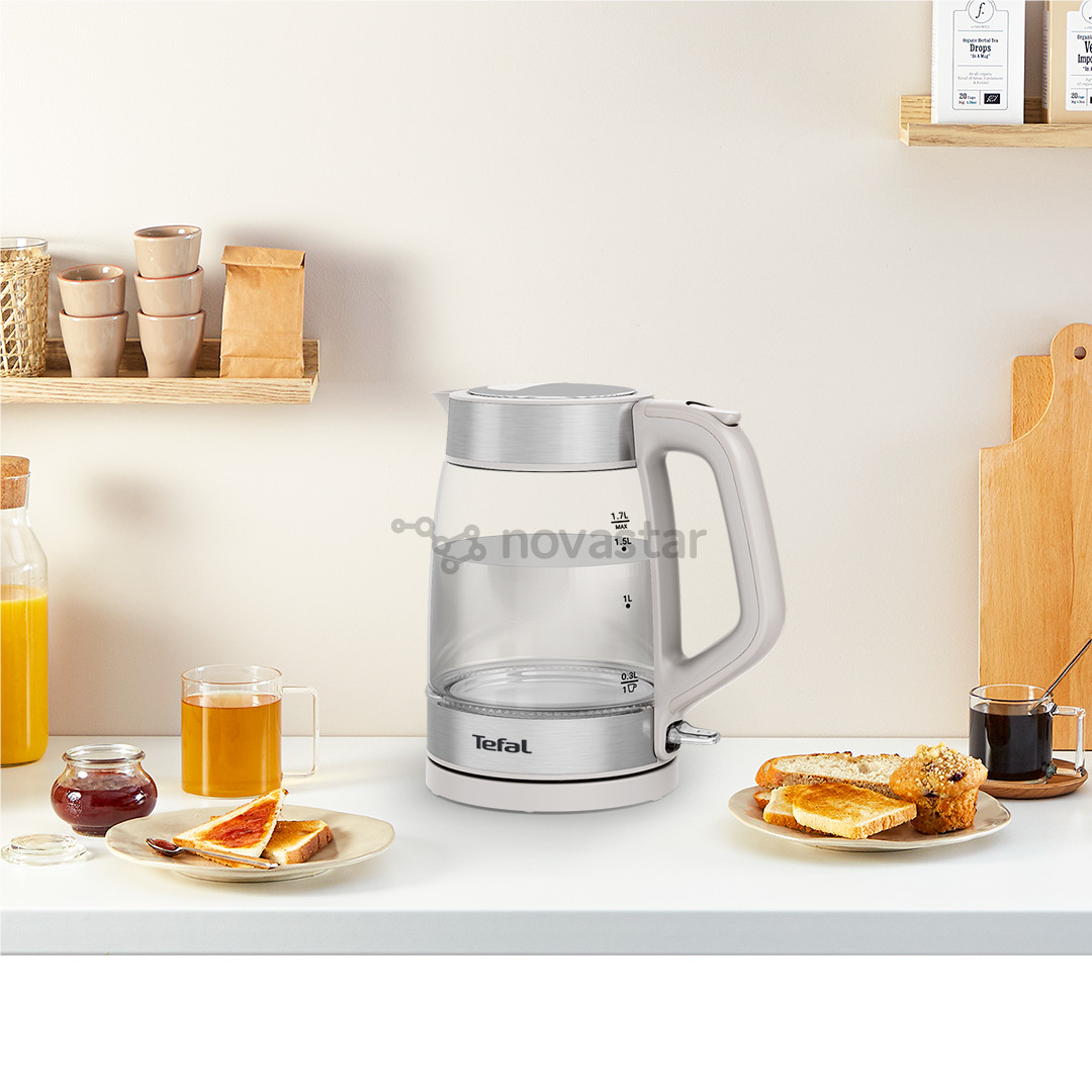 Tefal, 1.7 L, grey - Glass kettle