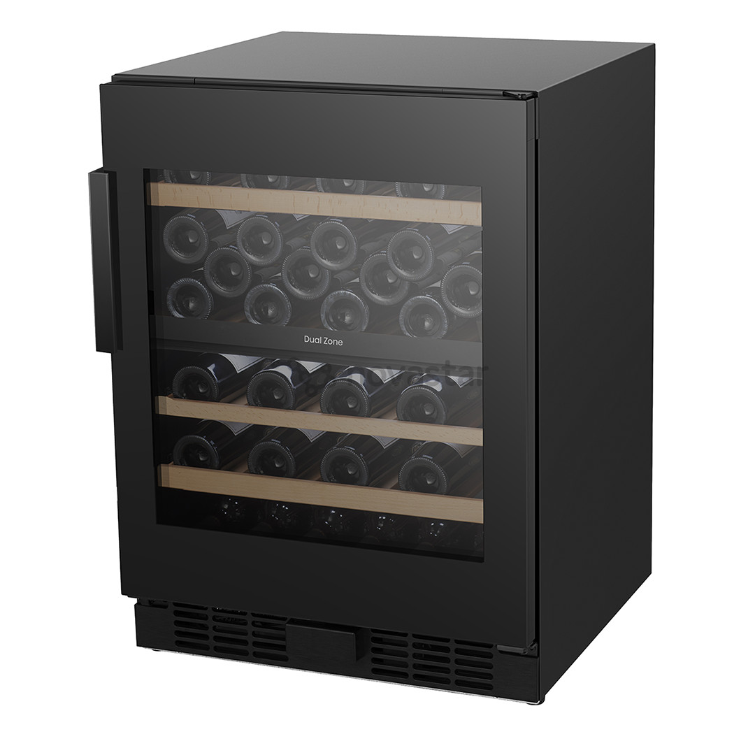 Vyno šaldytuvas Hisense, 46 butelių talpa, aukštis 82 cm, juodas