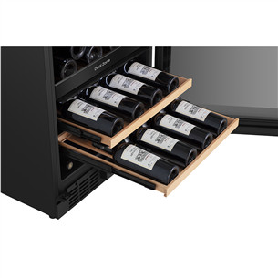 Vyno šaldytuvas Hisense, 46 butelių talpa, aukštis 82 cm, juodas