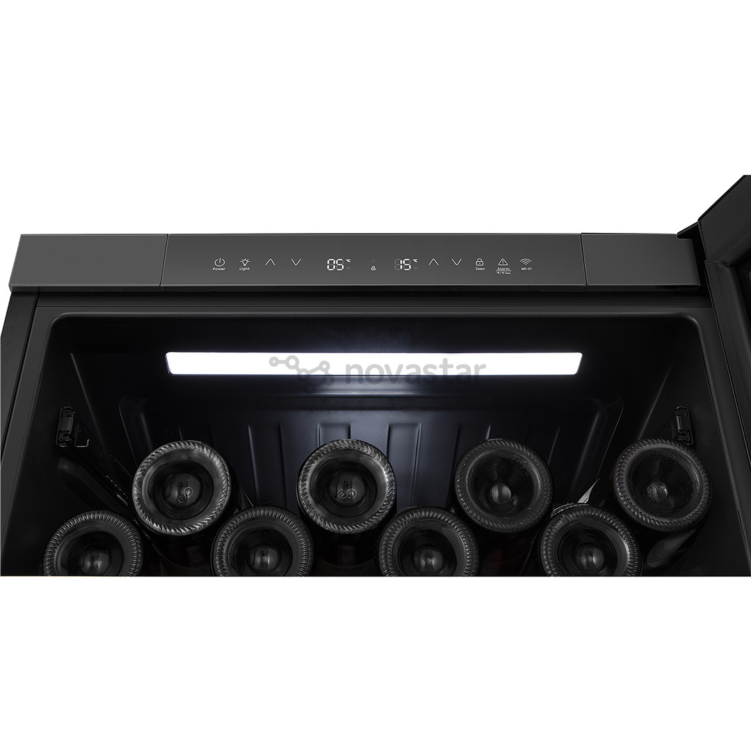 Vyno šaldytuvas Hisense, 46 butelių talpa, aukštis 82 cm, juodas