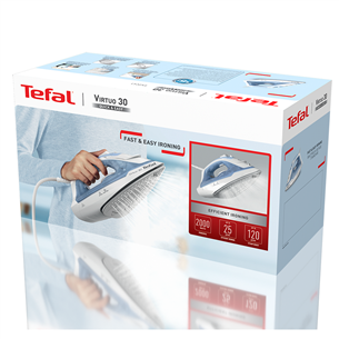 Garų lygintuvas Tefal Virtuo 30, 2000 W, mėlynas