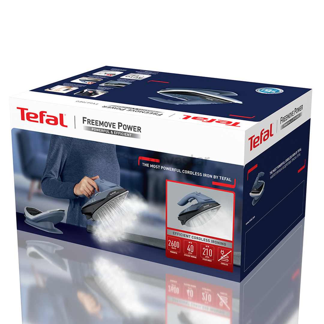 Belaidis garų lygintuvas Tefal Freemove Power, 2600 W, mėlynas/juodas