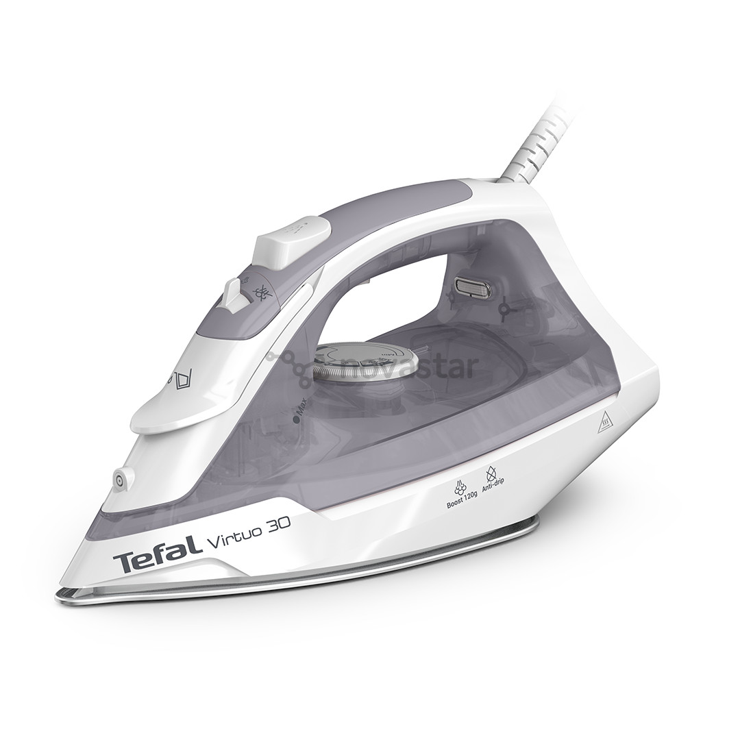 Garų lygintuvas Tefal Virtuo 30, 2000 W, baltas/pilkas