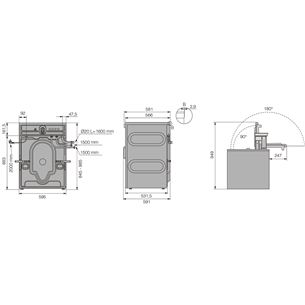 Asko, Professional, 7 kg, depth 59,1 cm, 1400 rpm, grey - Front load washing machine