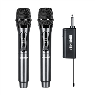 Prime3 AWM22DB Dual Wireless VHF Microphone, juodas - Belaidžių mikrofonų rinkinys AWM22DB