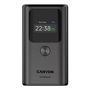 Išorinė baterija Canyon OnPower 130, 10000 mAh, tamsiai pilka CNS-CPB130DG