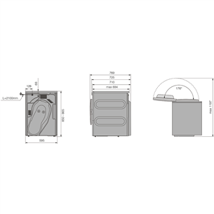 Asko, Professional, 8 kg, depth 76,9 cm, stainless steel - Clothes dryer