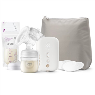 Viengubas elektrinis pientraukis Philips Avent, įkraunamas, baltas
