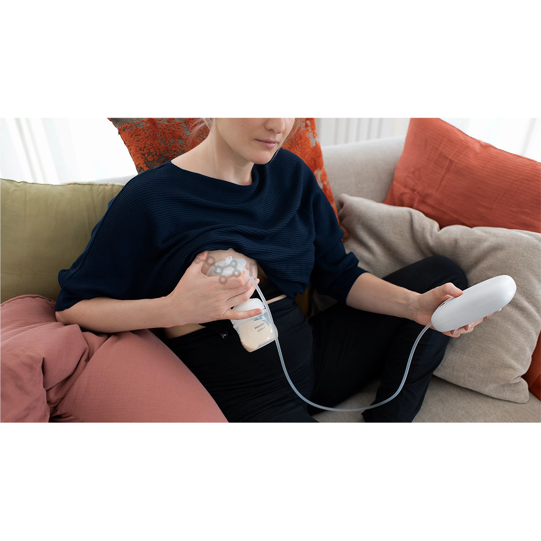 Viengubas elektrinis pientraukis Philips Avent, įkraunamas, baltas