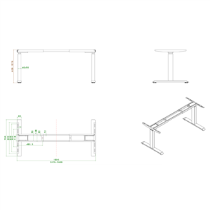 Reguliuojamo aukščio stalas Seisuk Smart, 120 x 75 cm, baltas