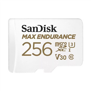 SanDisk Max Endurance, 256 GB, microSDHC, balta - Atminties kortelė